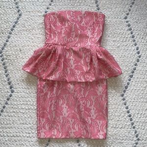 Zara strapless peplum dress